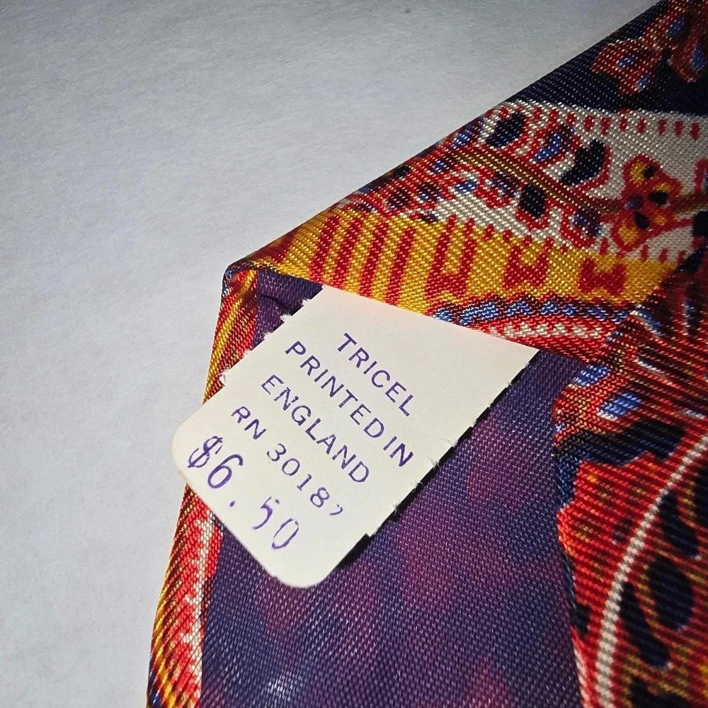 VINTAGE Kipper Dayton's Navy Blue and Orange Paisley Neck‎ Tie NEW! England